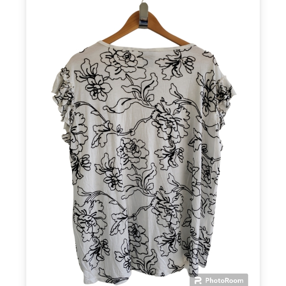 Anthropologie Liv Los Angeles Plus Size 2X Peasant Boho Embroidery Top - Picture 3 of 3